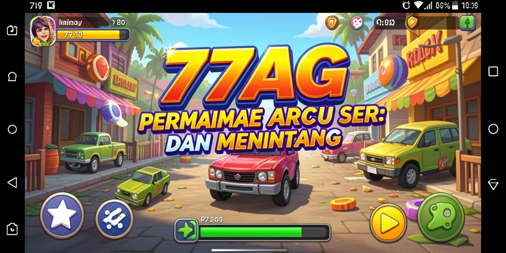 Screenshot gameplay 77AG menunjukkan aksi Arcade yang seru.