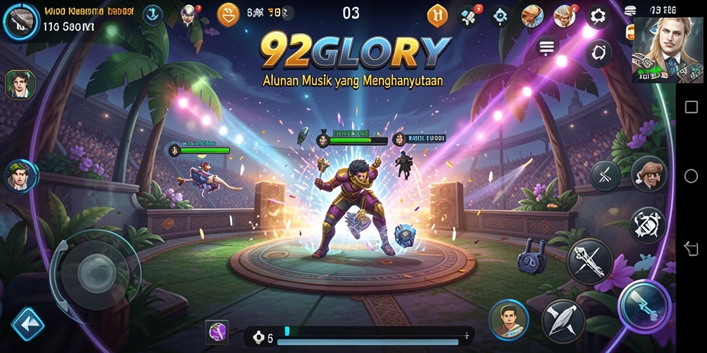 Tampilan gameplay 92GLORY yang menarik dan interaktif saat bermain musik.