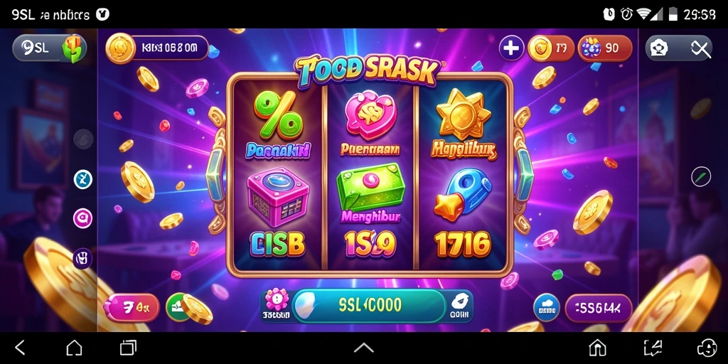 Tampilan gameplay slot 9SL yang penuh warna dan menghibur.
