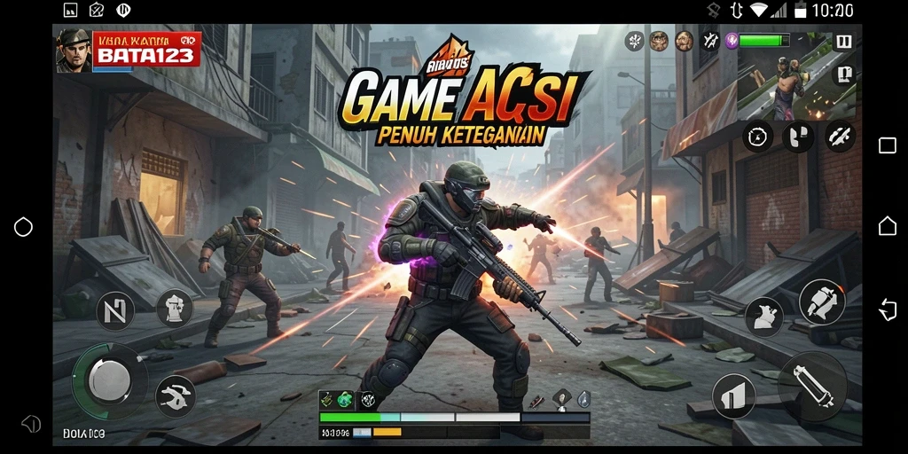 Screenshot BATA123 menampilkan aksi seru dan intens di lapangan tempur.