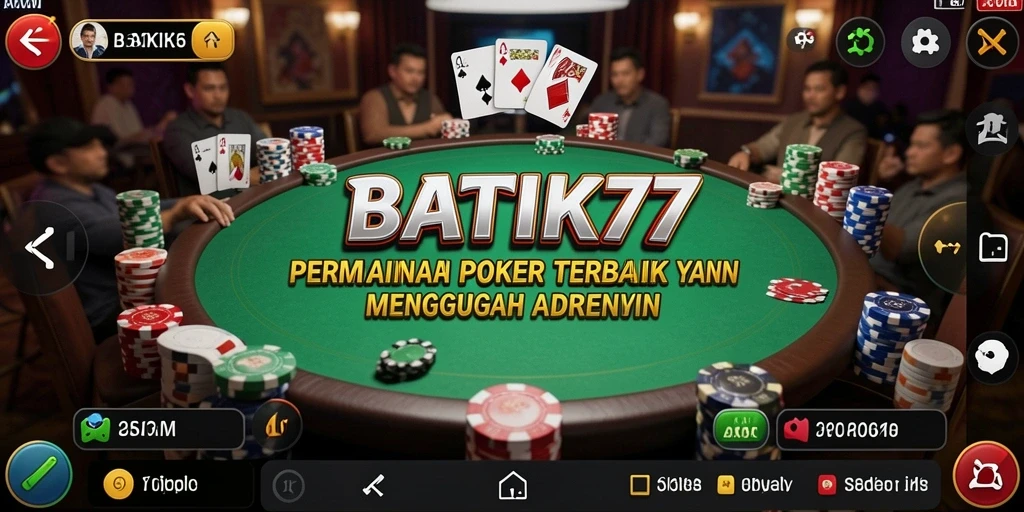 Screenshot gameplay dari BATIK77 yang menampilkan keseruan permainan Poker.