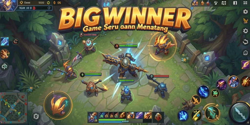 Gameplay MOBA yang seru dan menegangkan di BIGWINNER.