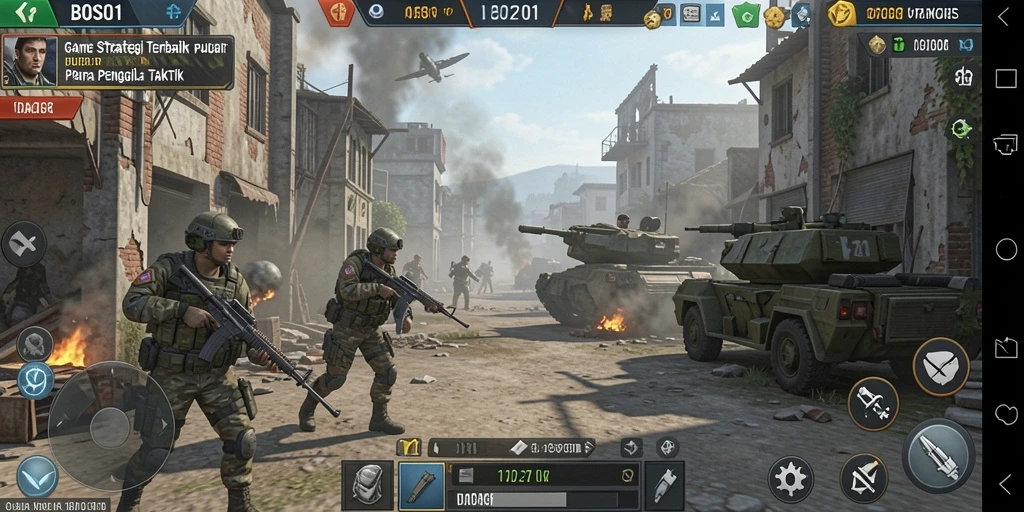 Gameplay BOS01 yang penuh strategi dan taktik.