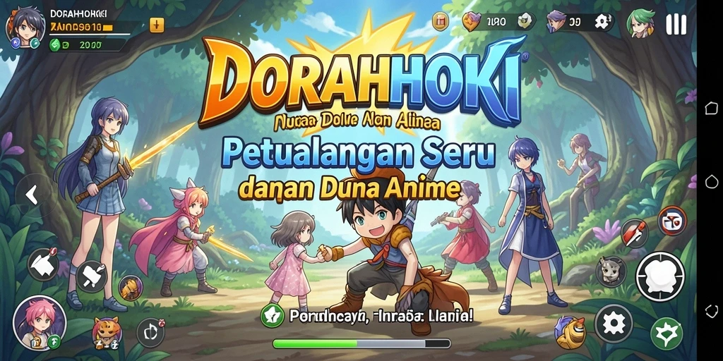 Screenshot DORAHOKI dengan karakter anime dan aksi gameplay yang seru.