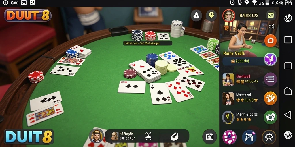 Tampilan gameplay seru dan menantang dari DUIT8 Game Gaple.