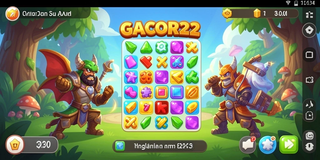 Tampilan gameplay seru dari GACOR22 dengan elemen Match-3 yang menarik.
