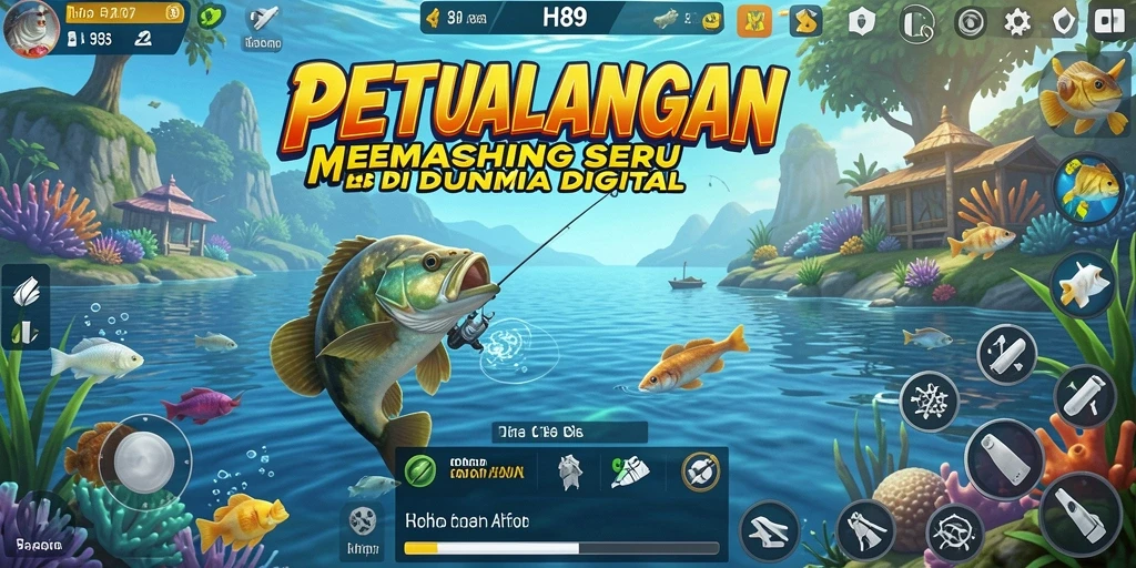 Screenshot gameplay H89 dengan aksi memancing yang seru.