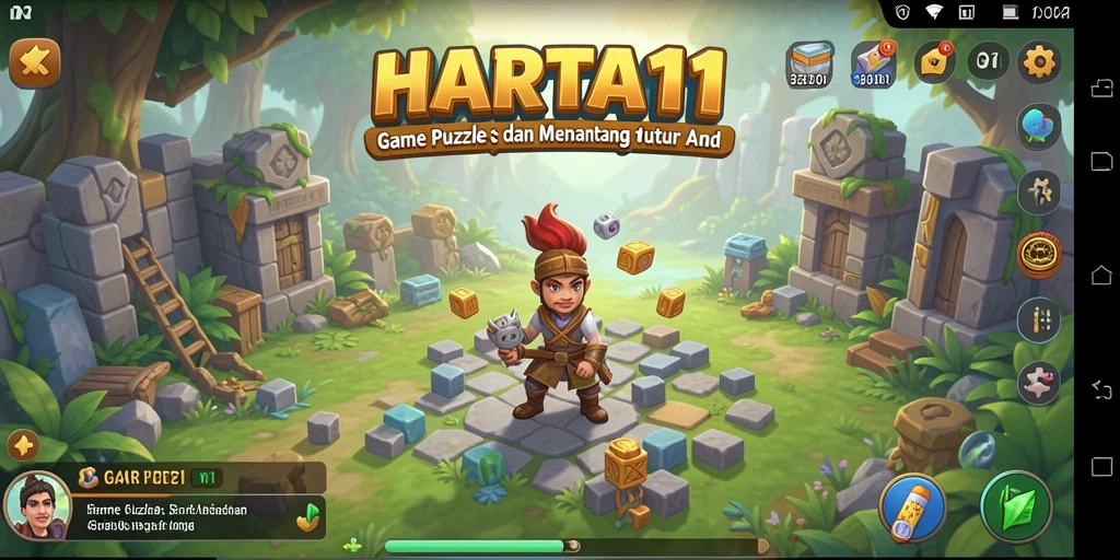 Tampilan gameplay HARTA11 yang penuh warna dan menantang.