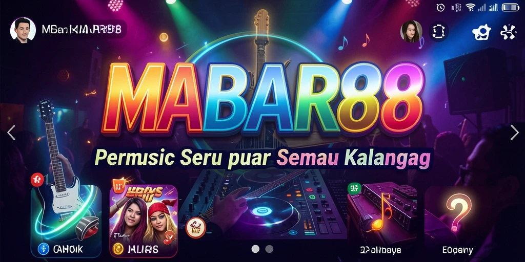Tampilan gameplay MABAR88 dengan aksi musik yang mendebarkan.