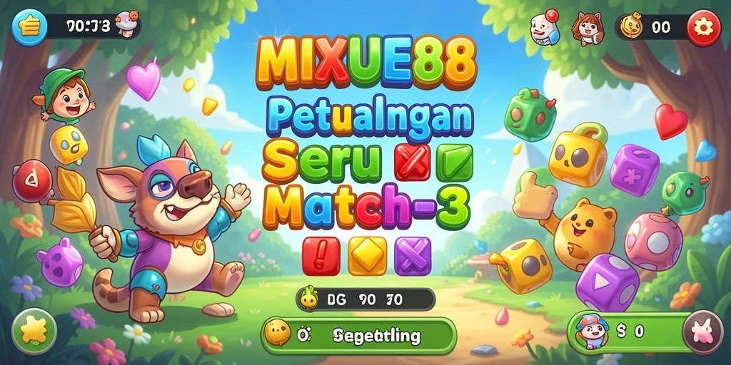 Screenshot gameplay MIXUE88 menampilkan keindahan grafis dan tantangan Match-3.
