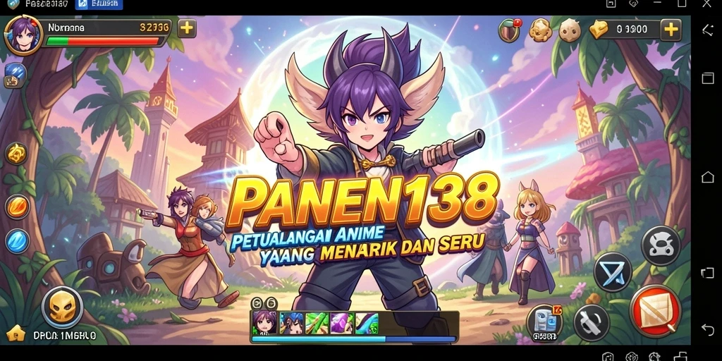 Gameplay PANEN138 yang penuh warna dan karakter anime menarik.