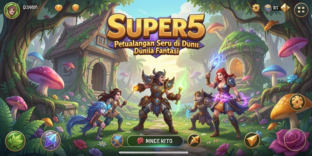 Gameplay menarik SUPER5 dalam dunia petualangan penuh tantangan.
